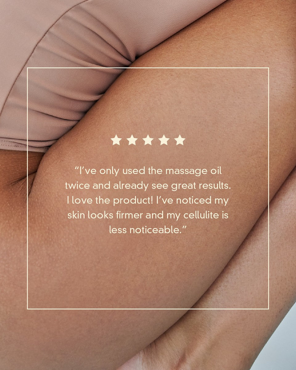 Anti-Cellulite Massage Oil, Coffee Scrub, Massager & Glove