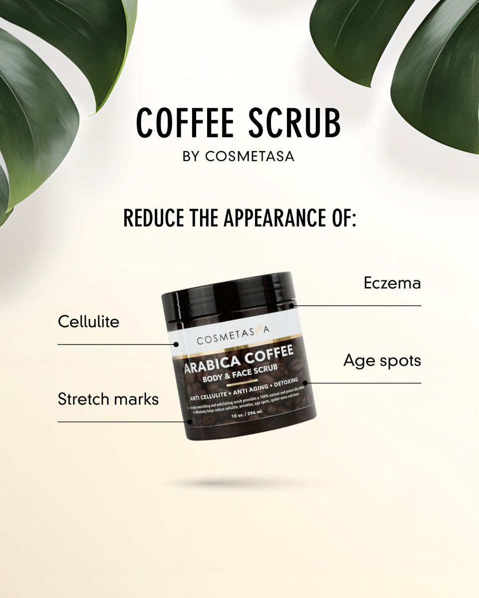 Anti-Cellulite Massage Oil, Coffee Scrub, Massager & Glove