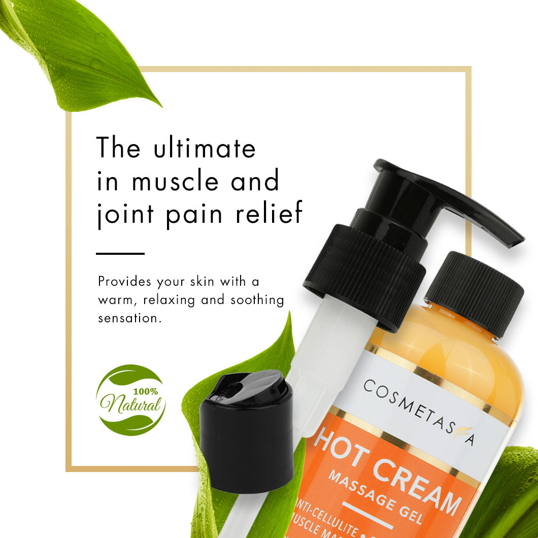 Hot Cream Massage Gel with Massager Mitt