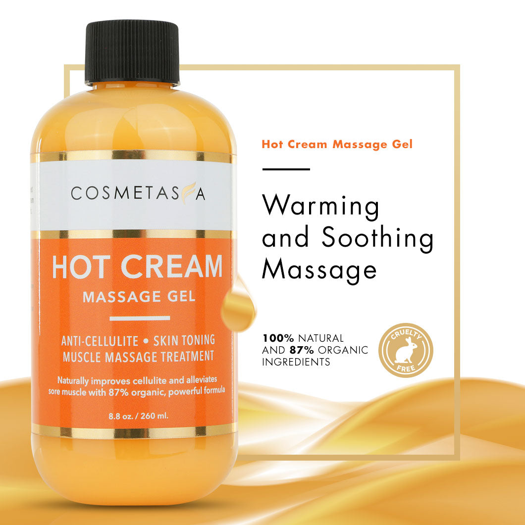 Hot Cream Massage Gel with Massager Mitt